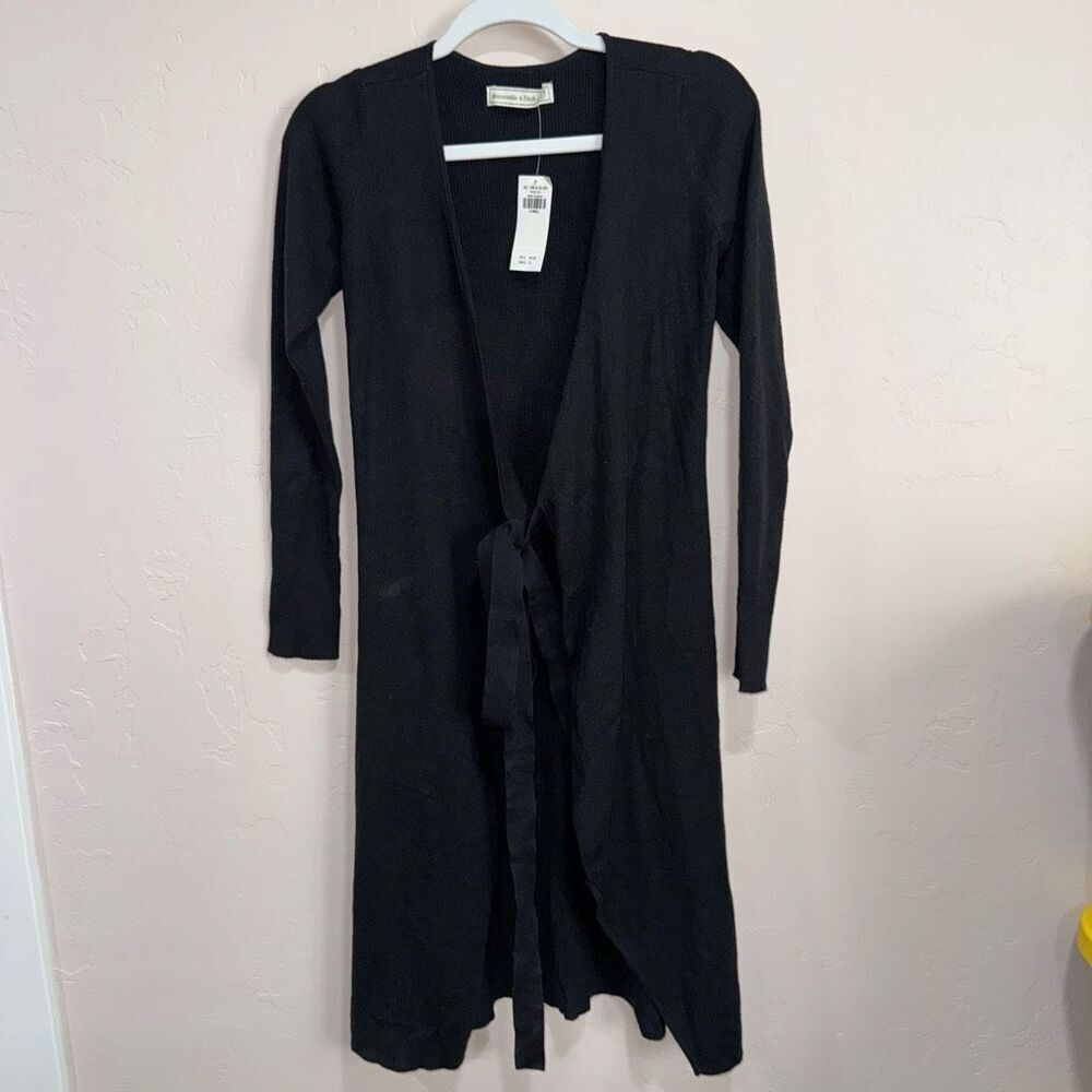 Abercrombie & Fitch Xsmall black tie waist cardigan
